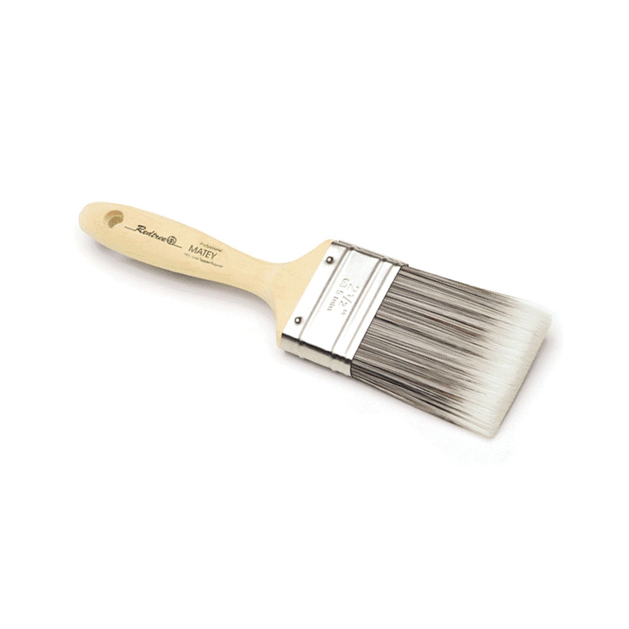 Extra Thick Paint Brush Straight Screw On Wood Handle Soft Synthetic Tip